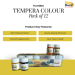 FunnBee Poster Colour Pack of 12 (10 ml Glass Bottles) with Free Brush - Image 2