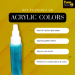 FunnBee Glitter Glue 5.5 ml – Pack of 6 - Image 5